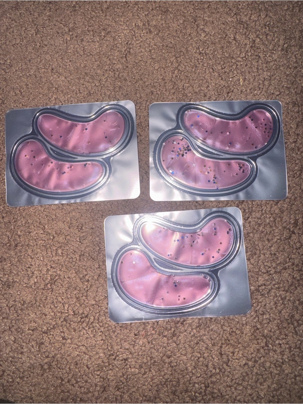 Hydrogel Eye Patches - Pink Glitter Gel Pads (3 Packs)